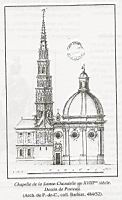 Arras, Chapelle de la Sainte-Chandelle au XVIIIe, dessin de Posteau